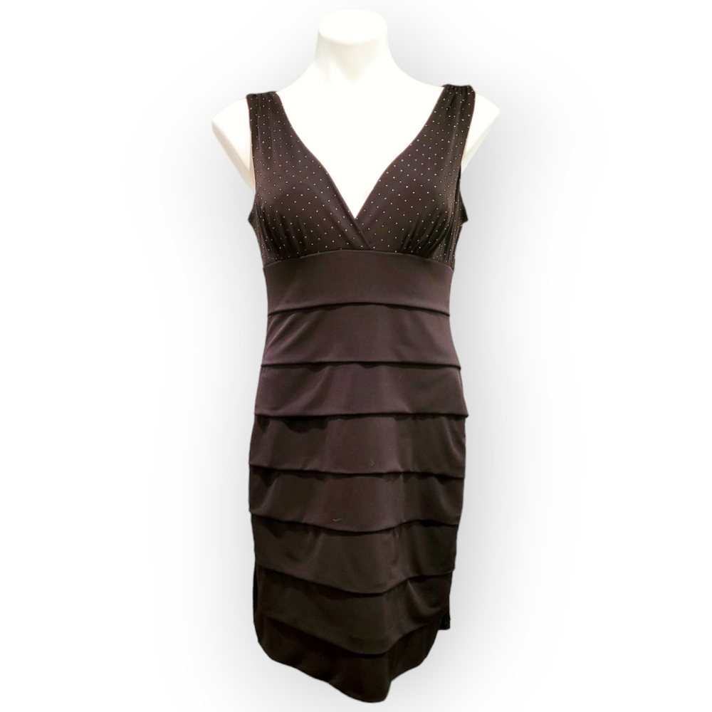 Enfocus Studio Womens 10 Black Sleeveless Bodycon Dress